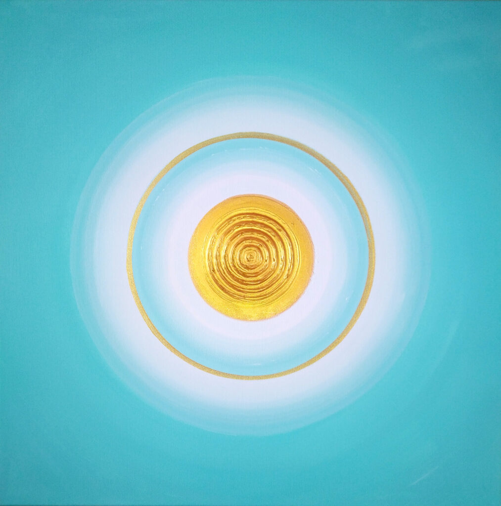 Heil-Kraft-Bild Hellblau-Türkis -Klarheit, Acryl auf Leinwand